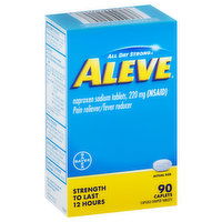 Aleve All Day Strong Pain Reliever/Fever Reducer, 220 mg, Caplets, 90 Each