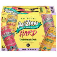 AriZona Hard Lemonade/Strawberry/Pink/Mango Lemonades with Real Juice Party Pack, 12 Each