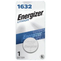 Energizer Battery, Lithium, CR1632, 1 Each