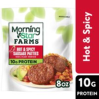 MorningStar Farms Plant Based Sausage Patties, Hot and Spicy, 8 Ounce