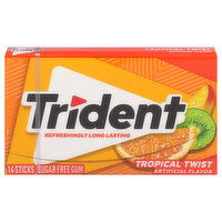 Trident Gum, Sugar Free, Tropical Twist, 14 Each