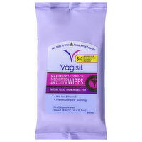 Vagisil Anti-Itch Wipes, Medicated, Maximum Strength, 20 Each