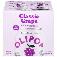 Olipop Soda, Classic Grape, 4 Each