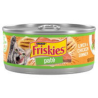 Friskies Cat Food, Liver & Chicken Dinner, Pate, 5.5 Ounce