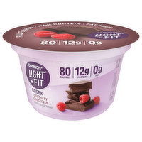 Dannon Light + Fit Yogurt, Fat Free, Greek, Raspberry Chocolate, 5.3 Ounce