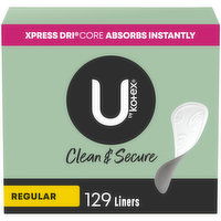 U By Kotex Daily Liners, Regular, 129 Each