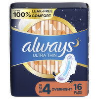 Always Ultra Thin Always Ultra Thin Pads with Flexi-Wings, Size 4, 16 CT, 16 Each