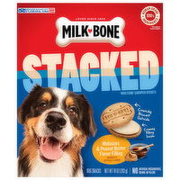 Milk-Bone Dog Snacks, Stacked, Molasses & Peanut Butter Flavor Filling, Sandwich Biscuits, 10 Ounce