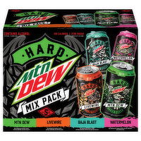 Mtn Dew Malt Beverage, Zero Sugar, Hard, Mix Pack, 12 Each