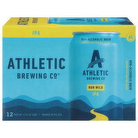 Athletic Brewing Co Beer, Run Wild, Non-Alcoholic, IPA, 12 Each