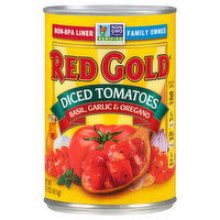 Red Gold Tomatoes, Diced, Basil, Garlic & Oregano, 14.5 Ounce