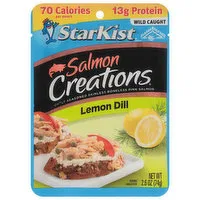 StarKist Salmon Creations Pink Salmon, Lemon Dill, Skinless, Boneless, Wild Caught, 2.6 Ounce