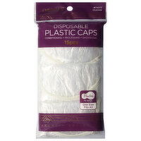 Donna Premium Collection Plastic Caps, Disposable, Clear, One Size Fits All, 15 Each