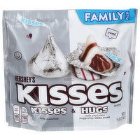 Hershey's Kisses Milk Chocolate, White Creme, Hugs & Kisses, Family Pack, 15.6 Ounce
