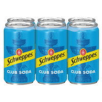 Schweppes Club Soda, Premium, 6 Each