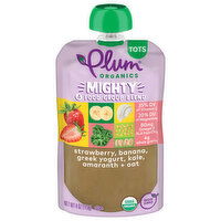 Plum Organics Mighty 4 Strawberry, Banana, Greek Yogurt, Kale, Amaranth + Oat 4oz Pouch, 4 Ounce