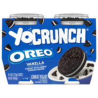 YoCrunch Oreo Yogurt, Lowfat, Vanilla, 4 Each