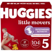 Huggies Little Movers Baby Diapers, Size 5, 104 Each