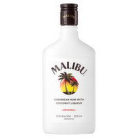 Malibu Caribbean Rum, with Coconut Liqueur, Original, 375 Millilitre