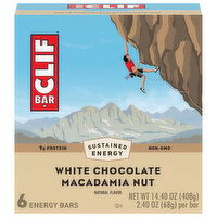 Clif Bar White Chocolate Macadamia Nut Energy Bars, 6 Each