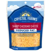 Crystal Farms Cheese, Reduced Fat, Sharp Cheddar, 7 Ounce