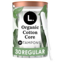 L. Organic Cotton Cotton Tampons Regular Absorbency, 30 Each