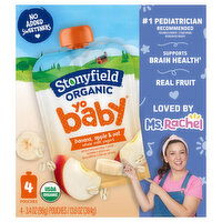 Stonyfield Organic Yo Baby Whole Milk Banana & Oat Yogurt, 4 Each