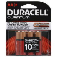 Duracell Quantum Batteries, Alkaline, AA, 6 Each