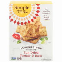 Simple Mills Almond Flour Crackers, Tomato & Basil, Sun-Dried, 4.25 Ounce