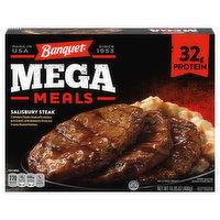 Banquet Mega Meals Mega Meals Salisbury Steak Frozen Dinner, 16.95 Ounce