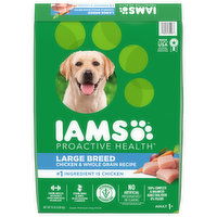 IAMS Proactive Health Dog Food, Super Premium, Chicken & Whole Grain Recipe, Large Breed, Adult 1+, 15 Pound