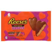 Reese's Hearts, Peanut Butter, 6 Pack, 6 Each