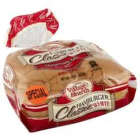 Village Hearth Classic White Hamburger Bun, 15 Ounce