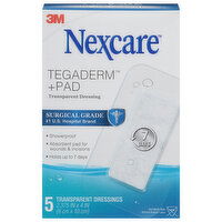 Nexcare Tegaderm + Pad Transparent Dressing, 5 Each