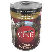Purina One Classic Ground Grain-Free Formula True Instinct Wet Adult with Real Turkey & Venison Dog Food, 13 Ounce