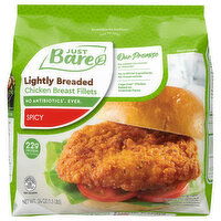 Just Bare Lightly Breaded Spicy Chicken Breast Fillets, 1.5 Pound