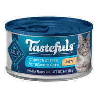 Blue Buffalo Blue Tastefuls Cat Food, Chicken Entree for Mature Cats, Pate, 3 Ounce