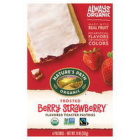 Nature's Path Organic Toaster Pastries, Berry Strawberry, Frosted, 6 Each