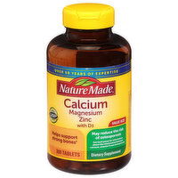 Nature Made Calcium Magnesium Zinc, with D3, Tablets, Value Size, 300 Each