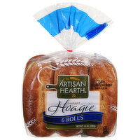 Artisan Hearth Rolls, Gourmet Hoagie, 6 Each