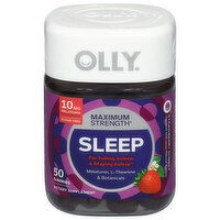 Olly Sleep, Strawberry Sunset, Maximum Strength, Gummies, 50 Each