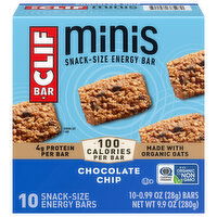 Clif Bar Energy Bars, Chocolate Chip, Minis, 10 Each