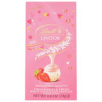 Lindt Lindor White Chocolate Truffles, Strawberries and Cream, 0.8 Ounce