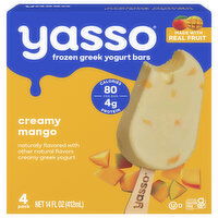 Yasso Yogurt Bars, Greek, Creamy Mango, 4 Each