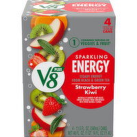 V8® +Energy® Sparkling Strawberry Kiwi Juice Energy Drink, 46 Fluid ounce