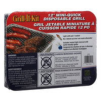 Grill It Kit Grill, Disposable, Mini-Quick, 12 Inch, 1 Each