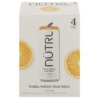 Nutrl Vodka, Orange, 4 Each