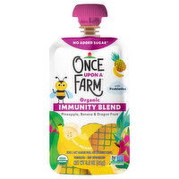 Once Upon a Farm Immunity Blend, Organic, Pineapple, Banana & Dragon Fruit, 3.2 Ounce