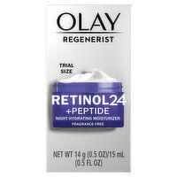 Olay Regenerist Regenerist Retinol 24 + Peptide Night Face Moisturizer, Fragrance-Free, Trial Size 0.5 oz, 0.5 Ounce