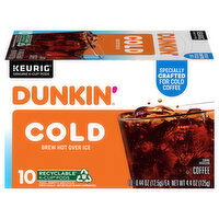 Dunkin' Coffee, Cold, K-Cup Pods, 10 Each